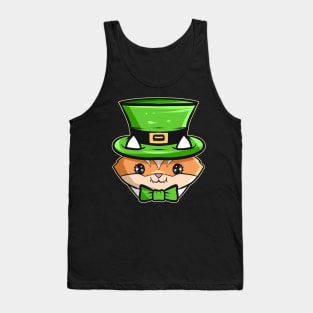 Kawaii Kat With Green Hat And Bow For St. Patricks Day Tank Top